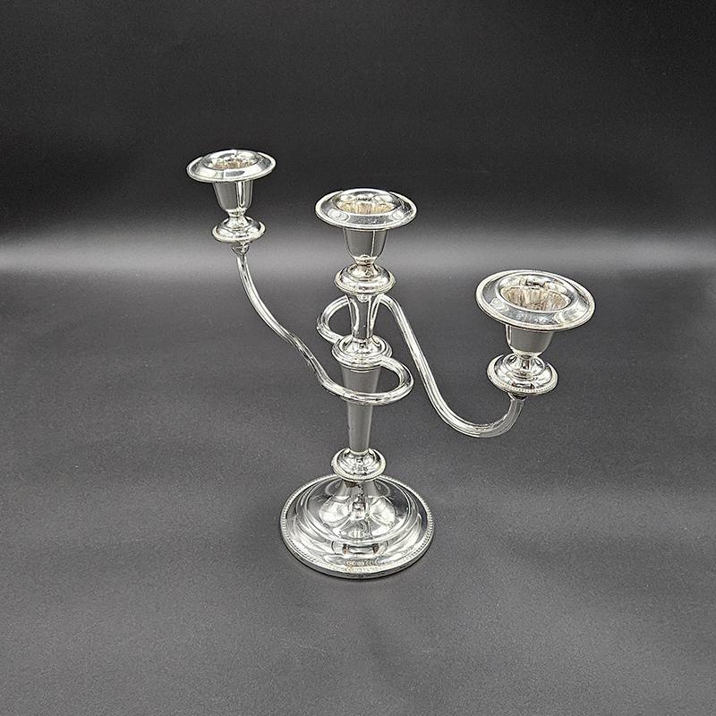 Lysestage 3 armet sølv 25 cm thumbnail 1